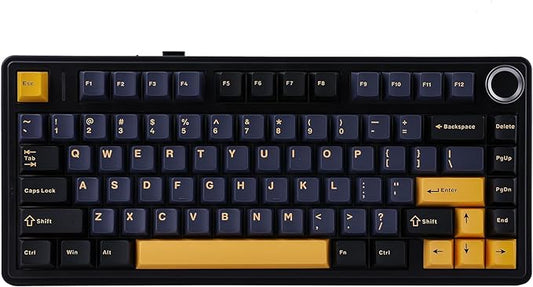 EPOMAKER x Aula F75 Gasket Mechanical Keyboard, 75% Wireless Hot Swappable Gaming Keyboard with Five-Layer Padding&Knob, BT/2.4GHz/USB-C, RGB (Black, LEOBOG Reaper Switch)