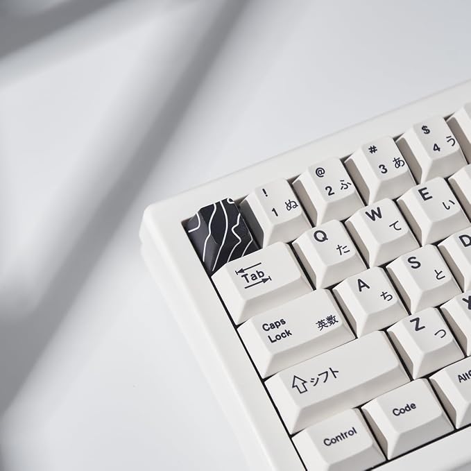 4pcs Keycaps, Black Topographic KeycapsPBT Keycap Cherry Profile Dye-Sublimation Space Bar 6.25U ESC Enter Custom Keycap Set for Mechanical Keyboard Caps Desktop Computer Keyboards