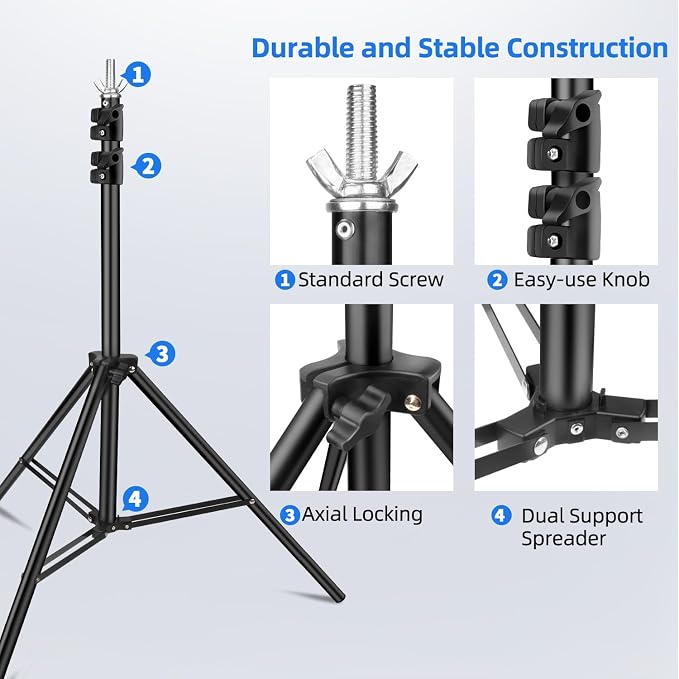 HEMMOTOP 7x5 ft(HxW) Green Screen Stand Kit, 6.5x5 ft Green Screen Backdrop with Stand for Streaming, Gaming, Zoom, Portable Greenscreen Background Kit with Clips & Carrying Case