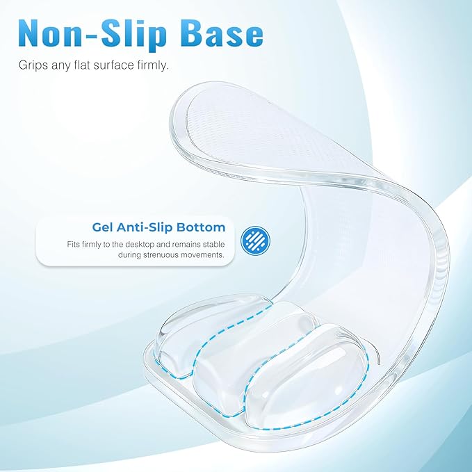 Ospelelf Mouse Pad with Wrist Rest Set Gel Ergonomic Wrist Support Anti-Slip Rubber Bottom Office Women Desk Accessories for Computer, Laptop and Gaming, Clear