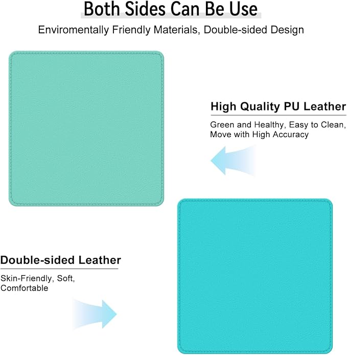 Dual Sided Leather Desk Mat - Waterproof Desk Pad - Ideal for Large Mouse Pad and Desk Mats on Top of Desks (Green, 11"*8")
