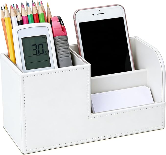 Desk Organizer PU Leather Desk Organizer and Accessories Multifunctional Office Supply Organizer Suitable for Offices Homes and Schools