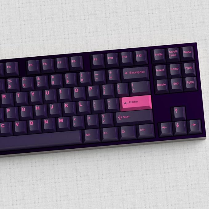 Guffercty kred Cherry Profile PBT Keycaps 156 Key Set, Oil Proof Fade Resistant Keycaps Fit 60%/65%/75%/80%/TKL/100% Mechanical Keyboard (Lively Pulse)
