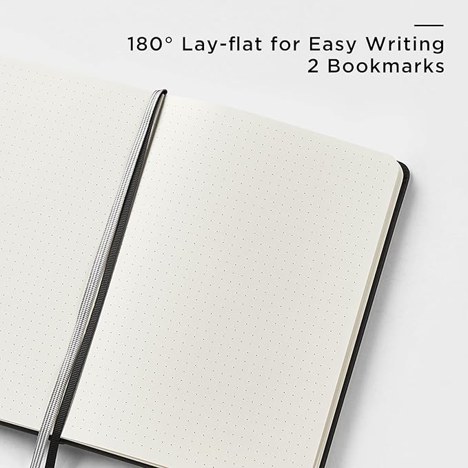 &And Per Se 10-Pack Dotted Notebooks, A5 Hardcover Dotted Journal Set, 160 Pages, 100gsm Paper, Office Supply Bulk Order, Corporate Workshop Materials – 3 Sticker Sheets Each (Black)