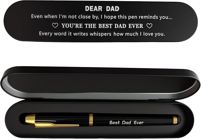 Fathers Day Gift, Best Dad Ever Engraved Gel Pen | Fathers Day memento, birthday token for papa, offering from daughter, token from son, ready gift packaging