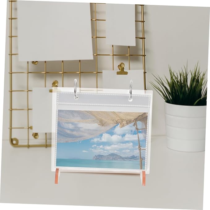 Luxshiny Desktop Acrylic Photo Album Stand for Photos Flip Calendar Style Display Holder for Weddings Graduations and Stylish Tabletop Decor