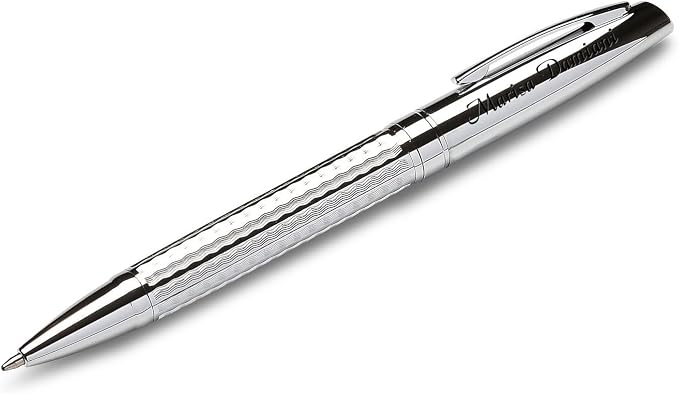 Executive Gift Shoppe | Custom Engraved Diamond Cut Ballpoint Pen & Wood Box Set