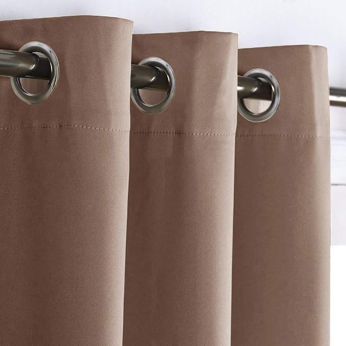 NICETOWN Room Darkening Curtain Blackout Drape Window Treatment Thermal Insulated Solid Grommet Blackout Curtain/Drape for Bedroom (1 Piece, 42 by 84 inch, Cappuccino)