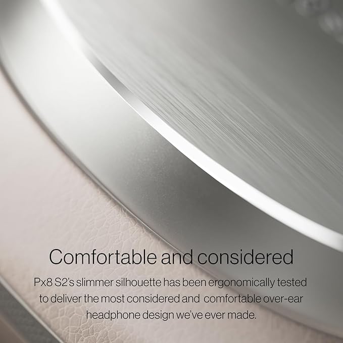 Bowers & Wilkins Px8 S2 Wireless Over-Ear Headphones, Active Noise Cancelling & Transparency Mode, High-Res Playback, 30H Playtime with Quick Charge, Bluetooth Headphones, Warm Stone