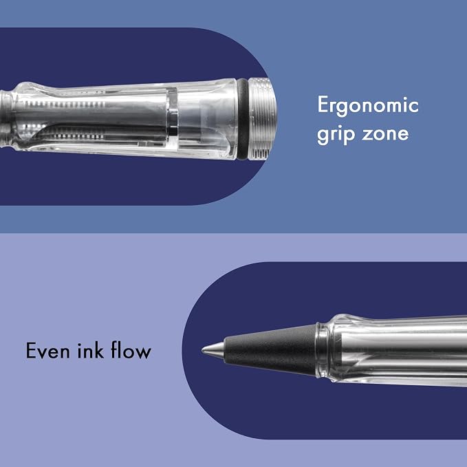 Lamy safari vista - Rollerball Pen with ergonomic grip & line width M - for pleasant long writing - made of robust ASA plastic - including rollerball refill M 63 in blue