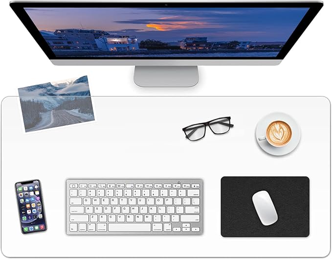 Clear Desk Mat, Non-Slip PVC Desk Protector Mat (23.6"*11.8") | Desk Mat with Round Edge, Heat Resistant & Waterproof Clear Desk Writing Mat for Home and Office