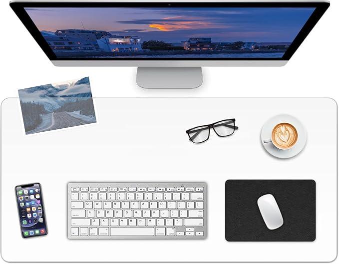 Clear Desk Mat, Non-Slip PVC Desk Protector Mat (27.6''*15.7'') | Desk Mat with Round Edge, Heat Resistant & Waterproof Clear Desk Writing Mat for Home and Office