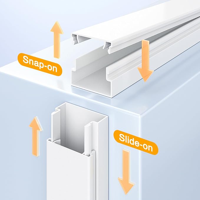 Delamu TV Cord Hider, 315in Wire Covers for 3-4 Cords on Wall, Large Cable Hider Cord Covers for Wires, Cable Management Wire Hiders for TV for Wall, L15.7 x W1.18 x H0.6 in, White