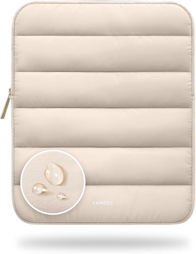 Vandel - The Original Puffy iPad Sleeve 9-11 Inch Tablet Sleeve, Beige i Pad Case for Women and Men, Cute iPad Air Pouch, 9 10 Inch, 11 Inch Bag
