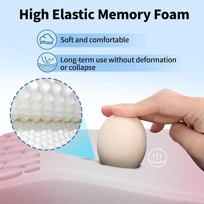 YIWEI Ergonomic Mouse Pad with Wrist Rest - Comfortable Office Mousepad with Memory Foam Wrist Support for Carpal Tunnel Relief, Mouse Pads with Non-Slip Base for Gaming and Home (Gradient Pink)