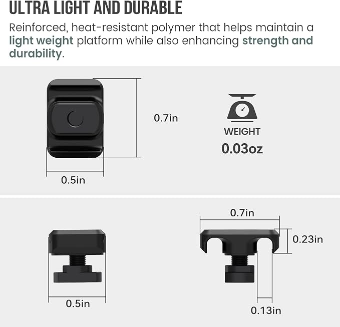 Guardtier CGM909 Pressure Switch Cable Guides Compatible with M-LOK System, Flashlight Laser Wire Management Clips 8 Pack - Black (Black)