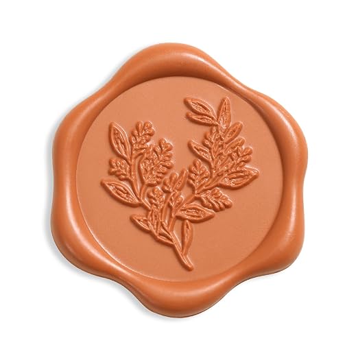 UNIQOOO Wax Seal Stickers - Eucalyptus Wedding Invitation Envelope Seal Stickers, 50 Pcs Self- Adhesive Ruse Orange Terrecotta Stickers, Perfect for Invitation, Christmas, Gift Wrapping, Party