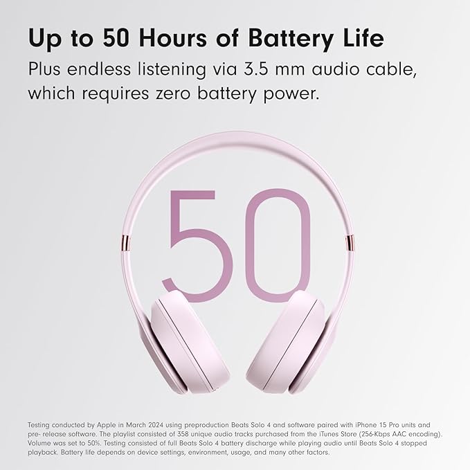 Beats Solo 4 Wireless Headphones with 20W Power Adapter - Cloud Pink