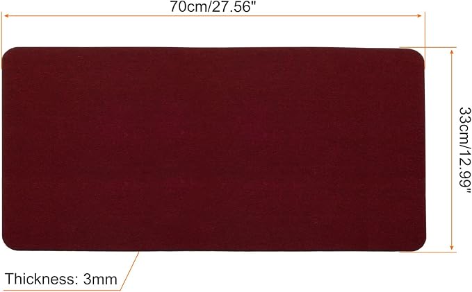 PATIKIL 28"x13" Desk Mat Protector, Felt Dual Side Mouse Pad Writing Mat for Office Home, Red