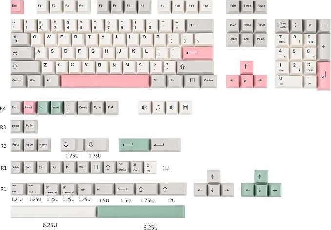 Cherry Profile PBT Keycaps 178 Key Set, Oil Proof Fade Resistant Keycaps Fit 60%/65%/75%/80%/TKL/100% Mechanical Keyboard (9009-Cherry)