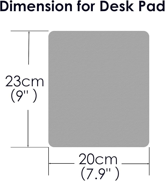 Leather Desk Pad Protector, Waterproof Mouse Pad, PU Desk Mat, Office Desk Cover, Desk Writing Mat for Office/Home/Work/Cubicle (Gray/Silver) 9x8 in