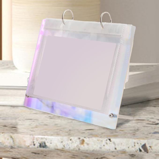 Desktop Acrylic Photo Album Clear Flip Frame Table Calendar Photo Frame for Office Desks Entrance Bedroom, Colorful
