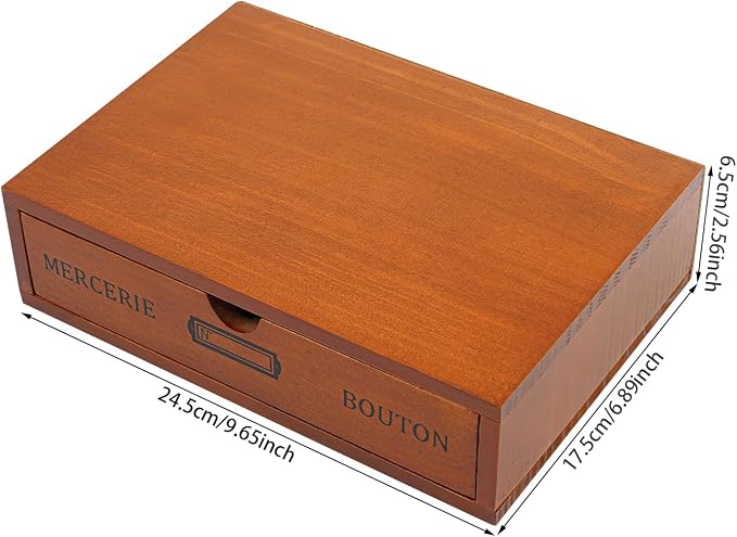 single drawer storage box wooden desk organizer pine wood varnish finish for makeup jewelry stationery small items monitor riser stand home office