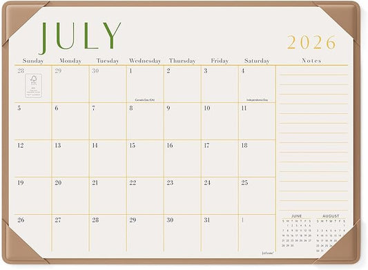 Jotsome Desk Calendar 2026-2027 with Desktop Mat, Desk Pad Calendar From July 2026 to December 2027 17x12 inch, Desk Blotter Calendar for Home Office and School, Easy Organizing (Apricot, 17" x 12")