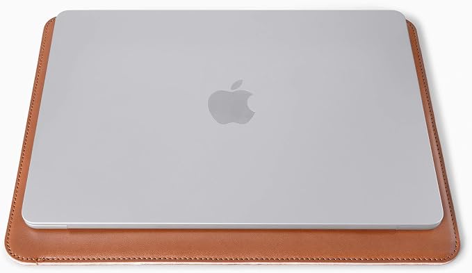 Comfyable Laptop Sleeve 13 Inch Precisely Compatible with MacBook Air M5 2026 & MacBook Pro/Neo A18, Faux Leather Cover Case, Brown