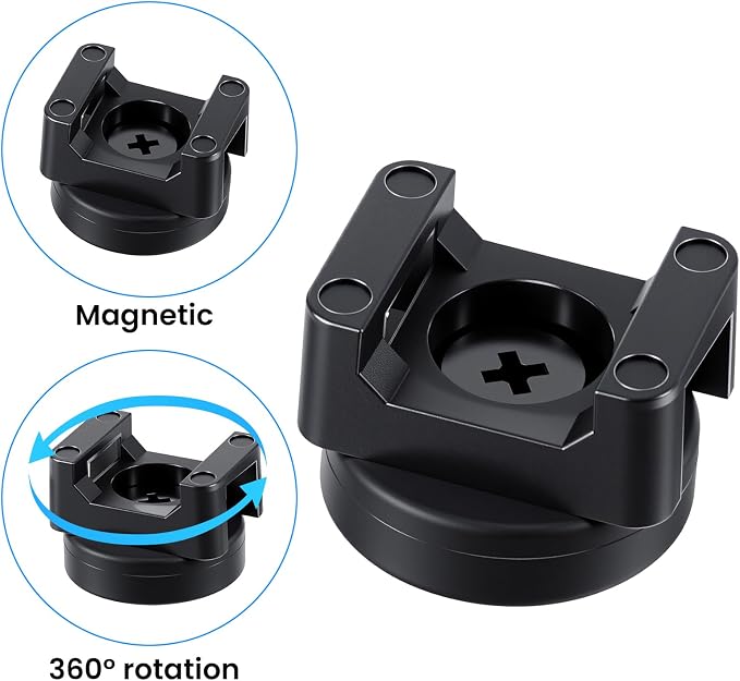 Molain Magnetic Zip Tie Mounts, 24Pcs Magnetic Clips with 100Pcs Magnetics Cable Ties, Heavy Duty Magnetics Wire Holder for Cable Management