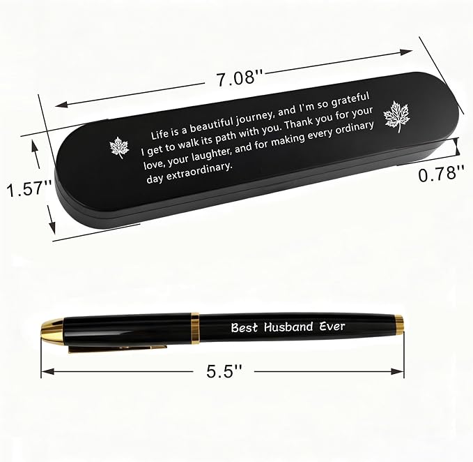 Best Husband Ever Engraved Gel Pen Gift for Husband | Romantic Sentimental Keepsake for Husband from Wife, Wedding Anniversary Valentine Birthday Fathers Day Present