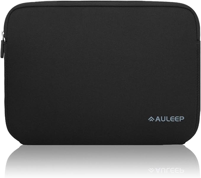 AULEEP 13-14 Inch Laptop Sleeves, Neoprene Water-Resistant Notebook Computer Pocket Tablet Chromebook Carrying Sleeve for MacBook Air/MacBook Pro 13-14 inch for HP/Dell/Lenovo/Asus/Acer, Black