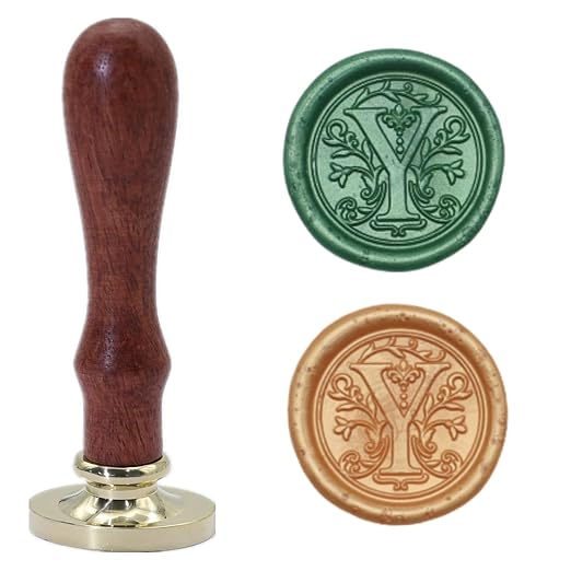 Initial Alphabet Wax Seal Stamp Kit, Retro Letter Y Sealing Stamp with 150Pcs Sealing Wax Beads Spoon Pen Set for Wedding Invitations Cards Envelopes (Y)