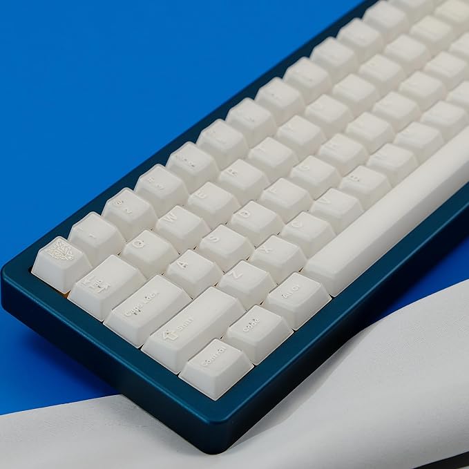 Sumgsn 114 Keys Doubleshot White Translucent Keycaps Cherry Profile Custom Keycap Set Fit for Cherry Mx Switches Mechanical Keyboard