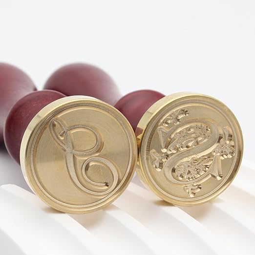 Letter Wax Seal Stamp Kit, Andotopee Wax Seal Kit Initial Alphabet S Sealing Wax Stamp Head 2pcs, Vintage Monogram Wax Stamp Seal Kit with 200pcs Assorted Wax Seal Beads, Wax Seal Spoon, Wax Seal Pen