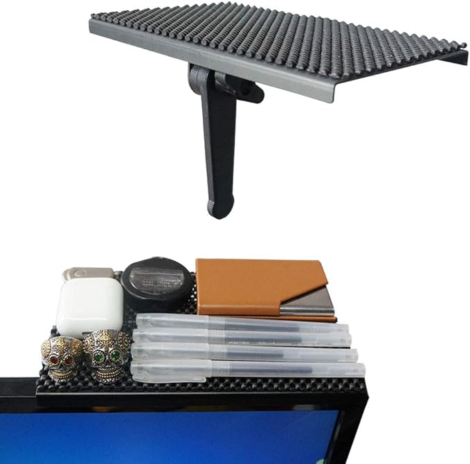 YOKEPO Platform Solid Screen Shelf Adjustable Mount Desktop PC Monitor Used to Place Cable Box Speakers Apple TV PlayStation Camera Frames Remote (Black, New 8 inch)
