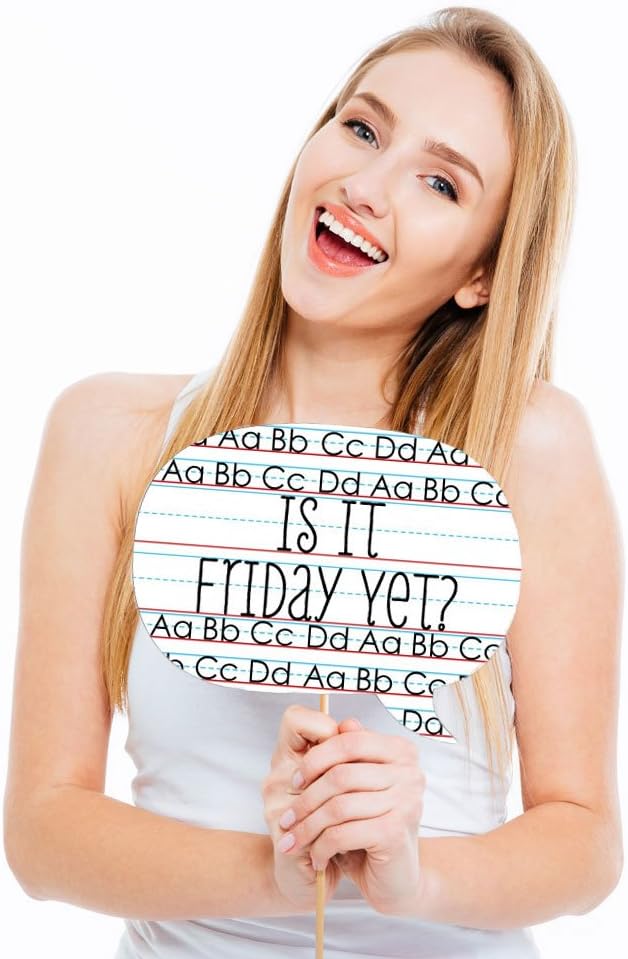 Big Dot of Happiness Funny Classic Back to School - First Day of School Decorations and Photo Booth Props Kit - 10 Piece