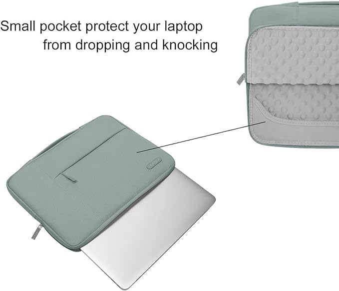 MOSISO Laptop Case 13.3 inch, 13-13.3 inch Laptop Sleeve with Handle Compatible with MacBook Air/Pro 13/Pro 14 M5 M4 M3 M2 M1,HP Dell ASUS Lenovo, Polyester Multifunctional Computer Bag, Antique Green