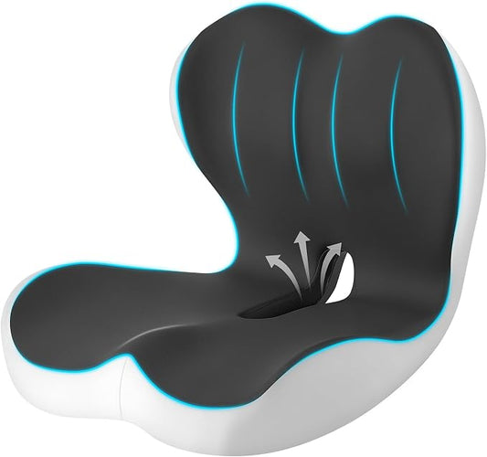 Seat Cushion for Office Chair and Car, Lumbar Support Pillow for Chair | Memory Foam Ergonomic Orthopedic Cushion Relieve Tailbone Sciatica Lower Back Pain for Office Desk Chair, Car, Truck