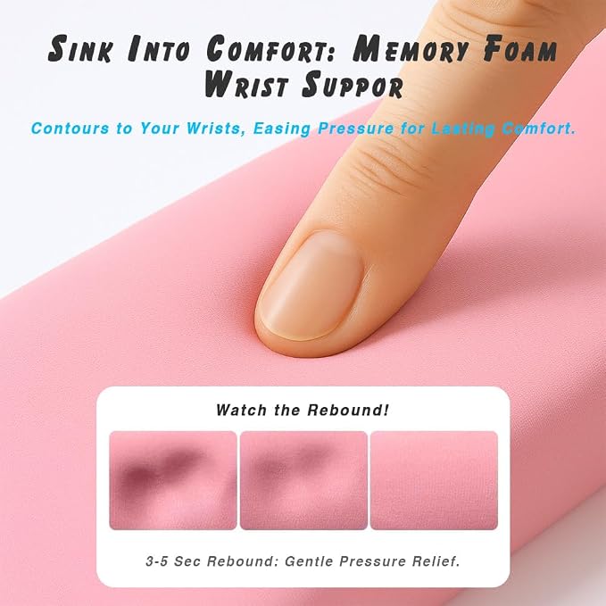 ErgoComfort Gel Wrist Rest Mouse Pad-Ergonomic Office Mousepad with Wrist Support-Non-Slip, Design Desk Accessories Mat for Home&Game Decor (09Minty Set)