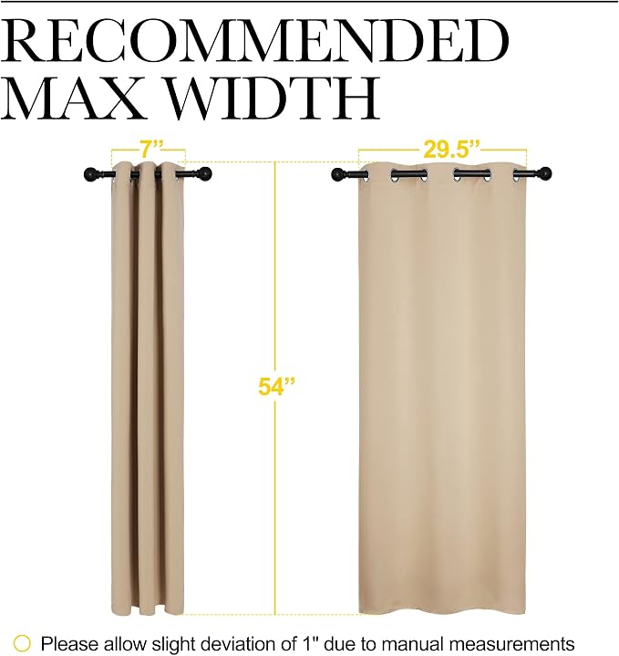 NICETOWN Room Darkening Draperies Window Curtain Panels, Thermal Insulated Grommet Room Darkening Curtains for Bedroom (Biscotti Beige, 2 Panels, W34 x L54 -inch)