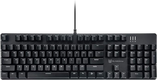 Merdia Mechanical Keyboard Gaming Keyboard | Red Switch, White Backlit Keyboard | 104 Keys US Layout | Wired Gaming Keyboard | Hot Swappable Mechanical Keyboard | PC Gaming Keyboards (Black)