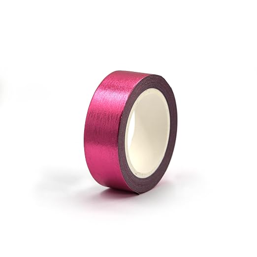 SIDAZON Hot Pink foil washi Tape for wall Decorative Crafts Washy-Tape Mirror Tape Strips for wall Decor Duct Tape Metallic washi Tape Self Adhesive Masking Tape 0.59in x33FT (Hot Pink)