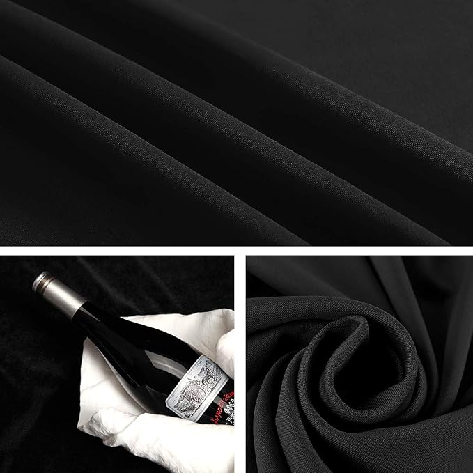 CPLIRIS 5x7ft Black Backdrop Background for Photography, High Density Polyester Fabric Black Photo Backdrop Curtain for Portrait Photoshoot, Party and Video