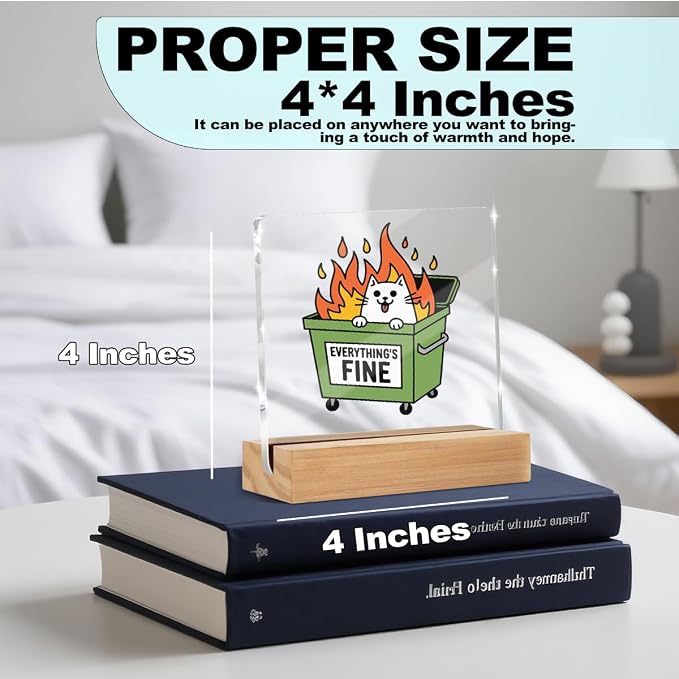Birthday Gifts for Women Desk Rates Sign Gag Gift Acrylic With Wooden Stand | Funny Gifts for Coworker Employee Men Boss, Funny Office Sign Tabletop Decor Desk Accessories 4x4 Inch