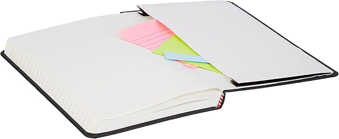Amazon Basics Classic Hardcover Journaling Notebook with Inner Pocket, Line Ruled, 240 Pages, 5" x 8.25", 24 Count, Black