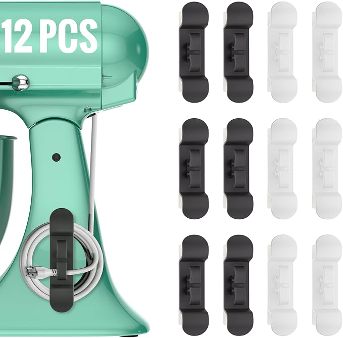 Daisyhome 12PCS Cord Organizer for Appliances, Upgraded Appliance Cord Wrap | Cord Holder Stick on Pressure Cooker, Coffee Maker, Air Fryer and Blender