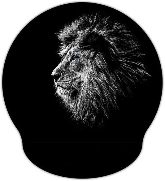Memory Foam Mouse Pad with Wrist Support,Ergonomic Mouse Pad with Wrist Rest,Non-Slip Rubber Base for Computer Laptop & Mac,Lightweight Rest for Home,Office & Travel (Lion)