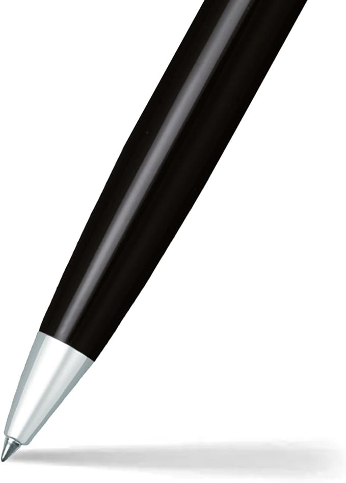 Sheaffer 300 Glossy Black Ballpoint Pen with Bright Chrome Cap and Chrome-Plated Trim