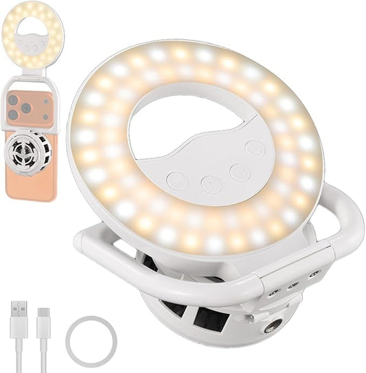 NEEWER Entry Level Version N36 Magnetic Selfie Ring Light & Phone Cooler Compatible with MagSafe iPhone, 4W Bi Color Foldable Small Plastic LED Fill Lighting 800mAh/CRI80+ for Video Recording Makeup